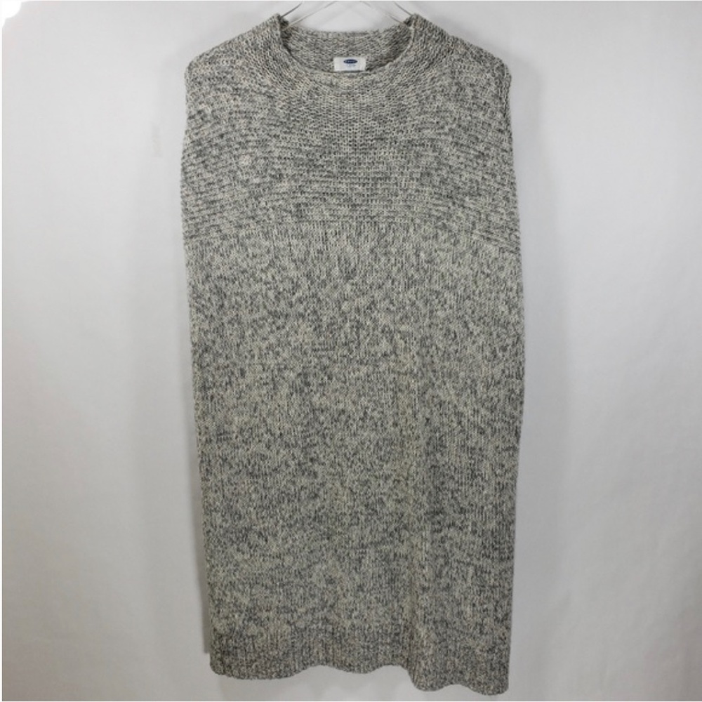 Old Navy Poncho/ Sweater Womens Sweater Mock Neck Long Gray Poncho Sz Large